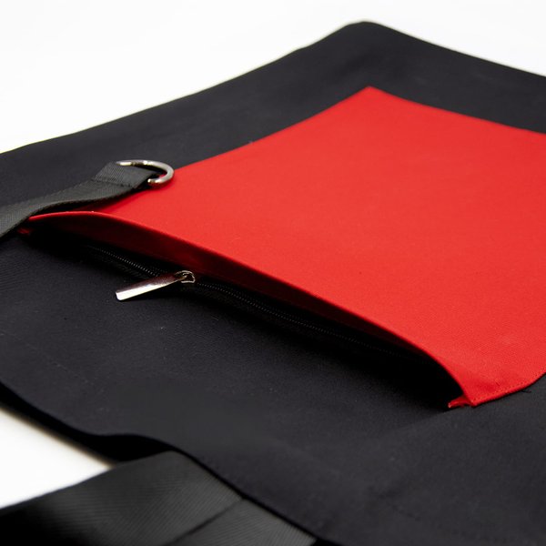 Шоппер Superbag Big Pocket, с карманом на молнии - Шоппер Superbag Big Pocket, с карманом на молнии (черный с красным)