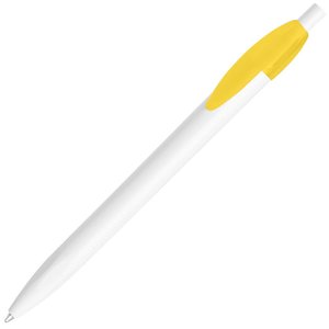 ручка шариковая x-1 white, белый/желтый непрозрачный клип, пластик