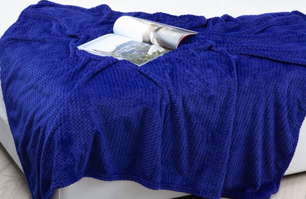 Плед "Волна" - Плед "Волна" темно-синий