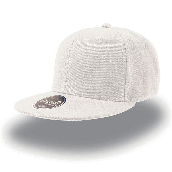 Бейсболка SNAP BACK, 6 клиньев, пластиковая застежка - Бейсболка "SNAP BACK", 6 клиньев, пластик.застежка, белый, 100% п/э,100% х/б, 400 гр/м2
