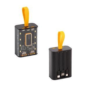 зарядное устройство "shine" 9000 mah с led-подсветкой, встроенными кабелями type-c/lightning/usb