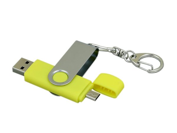 USB 2.0- флешка на 32 Гб с поворотным механизмом и дополнительным разъемом Micro USB - USB 2.0- флешка на 32 Гб с поворотным механизмом и дополнительным разъемом Micro USB