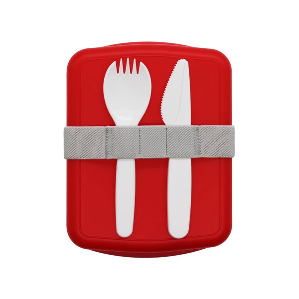 Ланч-бокс Lunch Blue line со столовыми приборами - Ланч-бокс Lunch Blue line со столовыми приборами (красный)