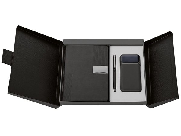 Подарочный набор «Tesla» с блокнотом А5, ручкой и пауэрбенком на 10 000 mAh - Подарочный набор «Tesla» с блокнотом А5, ручкой и пауэрбенком на 10 000 mAh