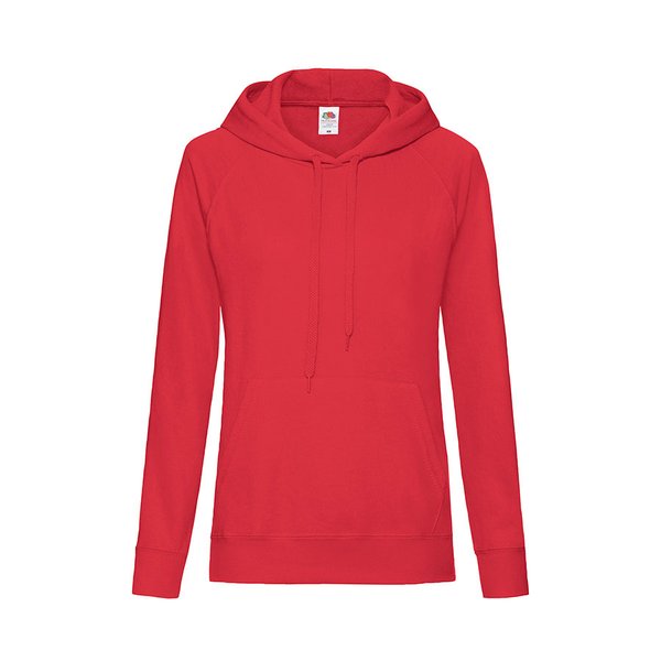 Толстовка женская без начеса LIGHTWEIGH HOODED SWEAT 240 - Толстовка женская "LIGHTWEIGHT", красный_L, 80% хлопок, 20% полиэстер, 240 г/м2