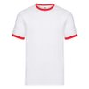 Футболка "Ringer T", белый с красным_2XL, 100% х/б, 160 г/м2