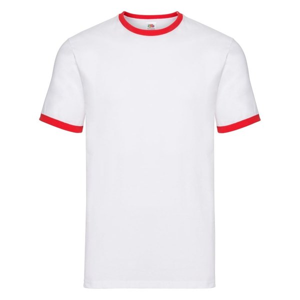 Футболка мужская RINGER T 160 - Футболка "Ringer T", белый с красным_2XL, 100% х/б, 160 г/м2