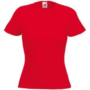 Футболка женская LADY FIT CREW NECK T 210 - Футболка "Lady-Fit Crew Neck T", красный_S, 95% х/б, 5% эластан, 210 г/м2
