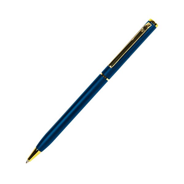 Ручка шариковая SLIM - SLIM, ручка шариковая, синий/золотистый, металл