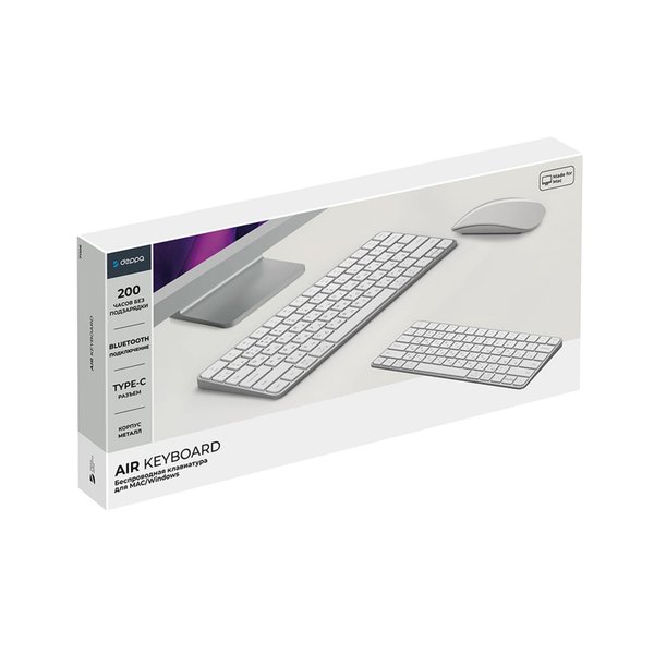Беспроводная клавиатура Air Keyboard для MAC, Windows, 500 мАч, алюминий - Беспроводная клавиатура Air Keyboard для MAC, Windows, 500 мАч, алюминий