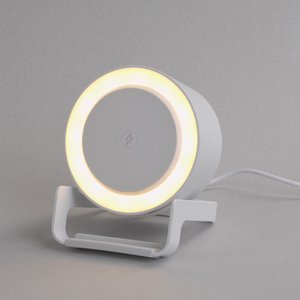 bluetooth колонка-подставка "smart sound" с беспроводным (10w) зарядным устройством и лампой