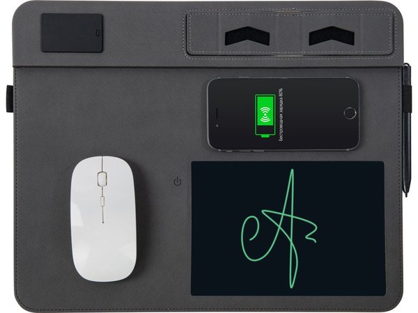 Многофункциональный коврик для мыши «Multi Pad» с беспроводной зарядкой и LCD экраном, 10 Вт - Многофункциональный коврик для мыши «Multi Pad» с беспроводной зарядкой и LCD экраном, 10 Вт