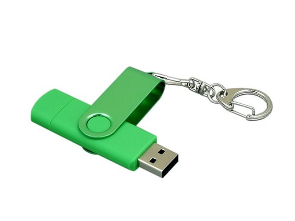 USB 2.0- флешка на 32 Гб с поворотным механизмом и дополнительным разъемом Micro USB - USB 2.0- флешка на 32 Гб с поворотным механизмом и дополнительным разъемом Micro USB