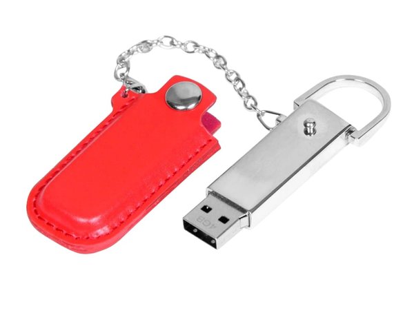 USB 2.0- флешка на 64 Гб в массивном корпусе с кожаным чехлом - USB 2.0- флешка на 64 Гб в массивном корпусе с кожаным чехлом