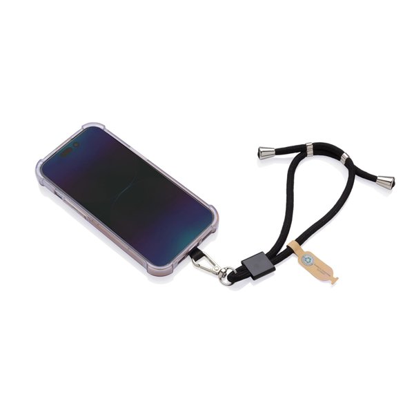 Ремешок-держатель для телефона CarryLoop на запястье из rPET RCS - Ремешок-держатель для телефона CarryLoop на запястье из rPET RCS
