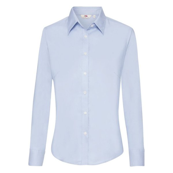 Рубашка женская LONG SLEEVE OXFORD SHIRT LADY-FIT 135 - Рубашка "Lady-Fit Long Sleeve Oxford Shirt", светло-голубой_S, 70% х/б, 30% п/э, 135 г/м2