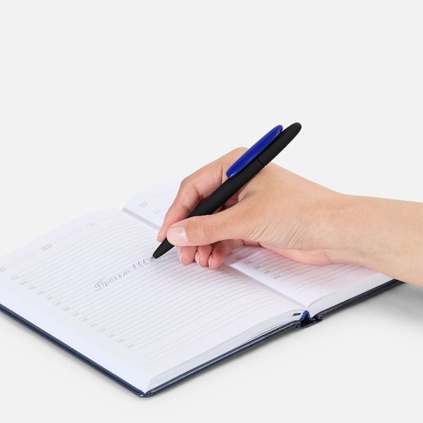 Ручка шариковая Prodir DS5 TRR-P Soft Touch, черная с синим