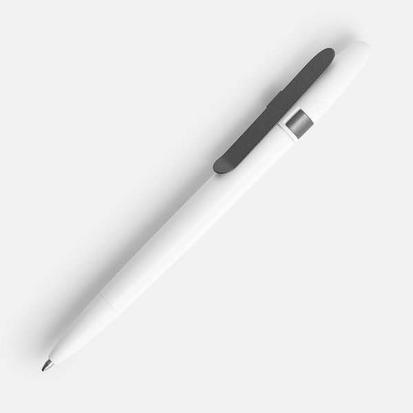 Ручка шариковая Prodir DS5 TSM Metal Clip, белая с серым