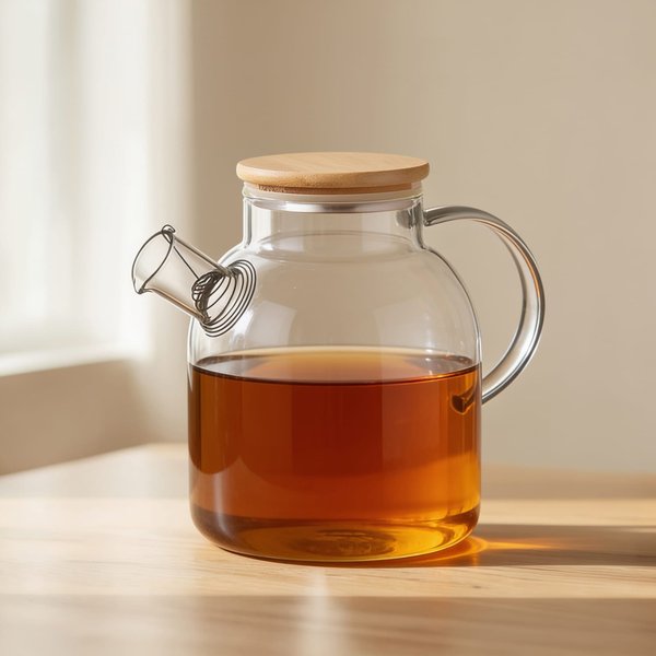 Стеклянный чайник с бамбуковой крышкой «Sencha M» - Стеклянный чайник с бамбуковой крышкой «Sencha M»
