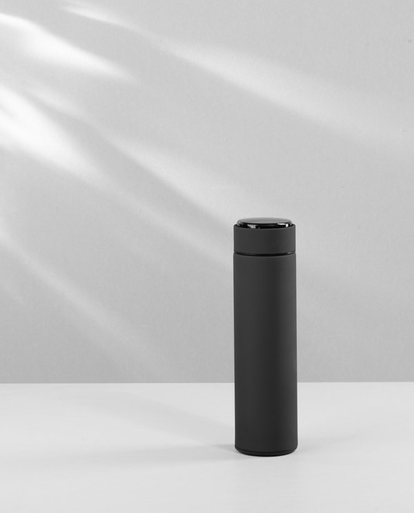 Термос "Бостон next" 500 мл с индикацией температуры, soft touch, сменная батарейка - Термос "Бостон next" 500 мл с индикацией температуры, soft touch, сменная батарейка черный