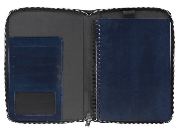 Бизнес-блокнот на молнии А5 «Fabrizio» с RFID защитой - Бизнес-блокнот на молнии А5 «Fabrizio» с RFID защитой