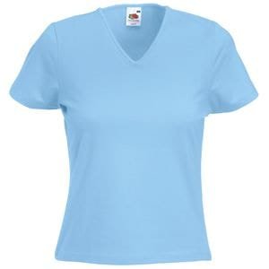 Футболка женская LADY FIT V-NECK T 210 - Футболка "Lady-Fit V-Neck T", небесно-голубой_XL, 95% х/б, 5% эластан, 210 г/м2