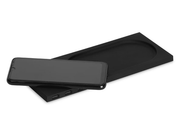 Беспроводное настольное зарядное устройство «Glide» с подсветкой, soft-touch - Беспроводное настольное зарядное устройство «Glide» с подсветкой, soft-touch