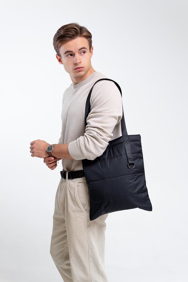 Шоппер Superbag Bubble, стёганый, с магнитной кнопкой - Шоппер Superbag Bubble, стёганый, с магнитной кнопкой (черный)