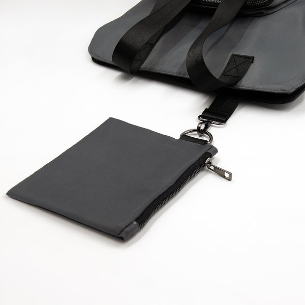 Шоппер Superbag Pocket, с внутренним креплением (карабин) и чехлом для мелочей - Шоппер Superbag Pocket, с внутренним креплением (карабин) и чехлом для мелочей (серый с черным)