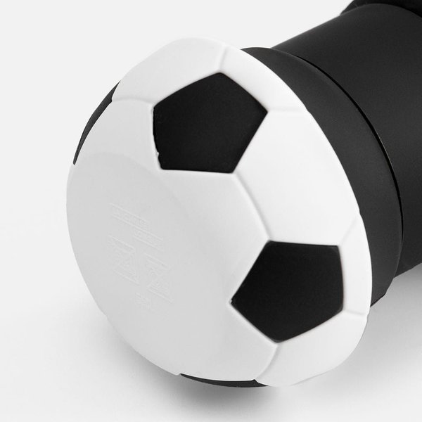 Складная бутылка для воды Football Flex, белая с черным