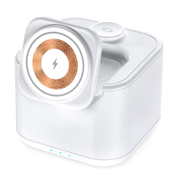 Беспроводная колонка Powerbox 5W с беспроводной зарядкой 15W,белый - Беспроводная колонка Powerbox 5W с беспроводной зарядкой 15W,белый
