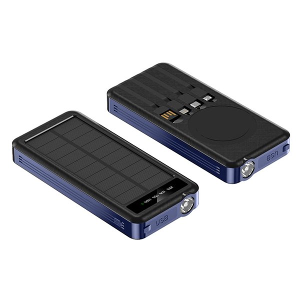 Внешний аккумулятор Xyron с солнечной панелью, 10000 mAh - Внешний аккумулятор Xyron с солнечной панелью, 10000 mAh, синий