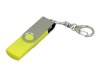 USB 2.0- флешка на 16 Гб с поворотным механизмом и дополнительным разъемом Micro USB