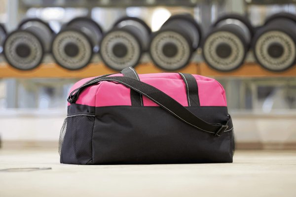 Спортивная сумка FITNESS, черная, розовая - Спортивная сумка FITNESS, черная, розовая
