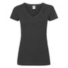 Футболка "Lady-Fit V-Neck T", черный_L, 95% х/б, 5% эластан, 210 г/м2