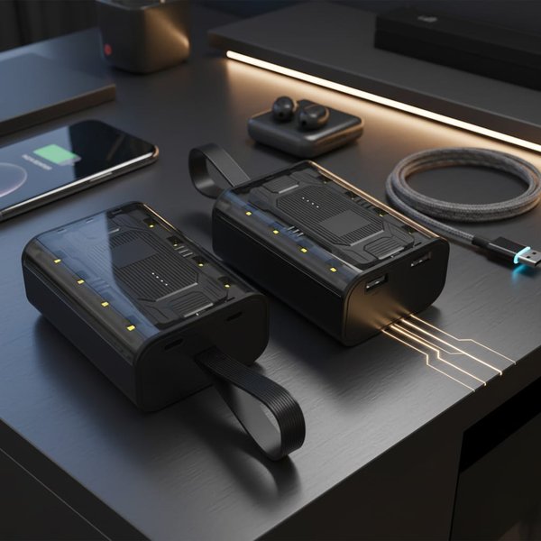 Внешний аккумулятор Courage, 5000 Mah, черный - Внешний аккумулятор Courage, 5000 Mah, черный