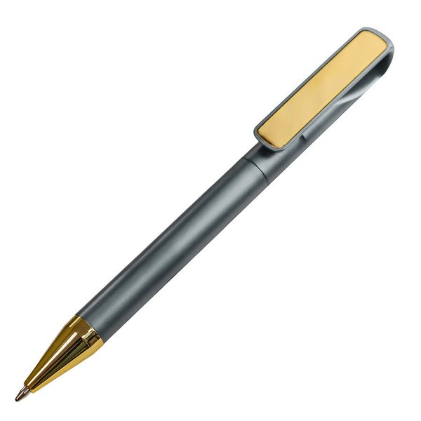 Ручка шариковая GLOSSY GOLD - Ручка шариковая GLOSSY GOLD, серебристый/золотой, пластик, металл