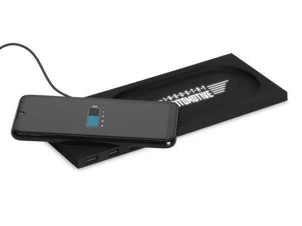 Беспроводное настольное зарядное устройство «Glide» с подсветкой, soft-touch - Беспроводное настольное зарядное устройство «Glide» с подсветкой, soft-touch