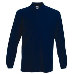 Поло "Long Sleeve Polo" - Поло "Long Sleeve Polo", темно-синий_M, 100% х/б, 180 г/м2