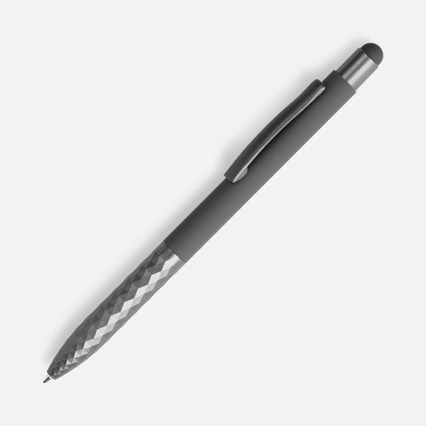 Ручка шариковая Digit Soft Touch со стилусом, серая