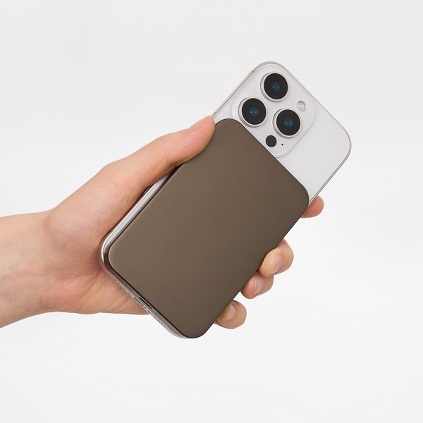 Внешний аккумулятор Артекс PD (Artex PD) 5000mAh с функцией беспроводной зарядки 15W, коричневый