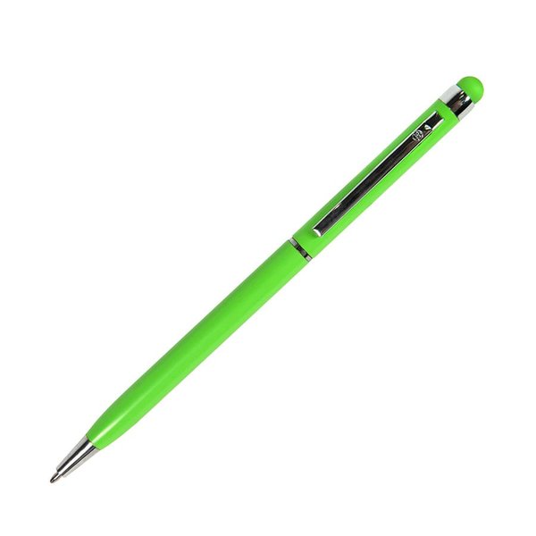 Ручка шариковая со стилусом TOUCHWRITER - TOUCHWRITER, ручка шариковая со стилусом для сенсорных экранов, светло-зеленый/хром, металл