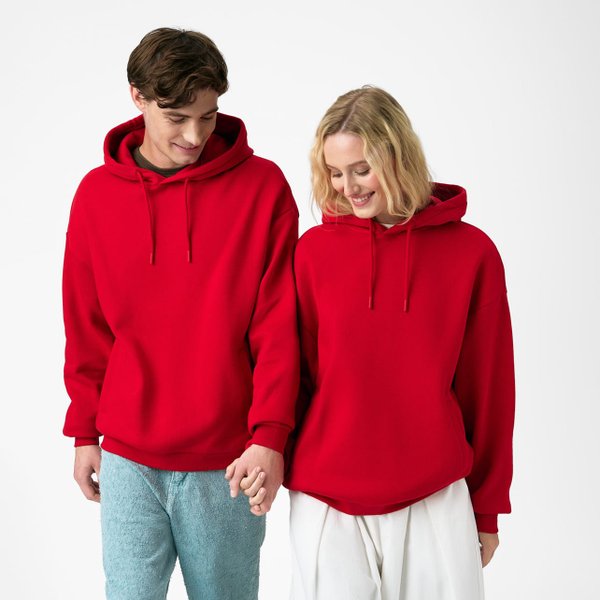 Худи релакс унисекс Баланс (Balance), с начесом, красный, размер XL/2XL
