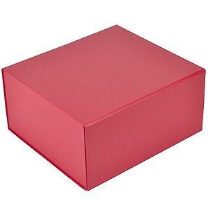 Упаковка подарочная, коробка складная размер 22 x 20 x 11 см - Коробка подарочная складная, красный, 22 x 20 x 11 cm, кашированный картон, тиснение, шелкография