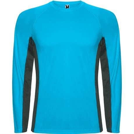 Спортивная футболка SHANGHAI L/S мужская - Спортивная футболка SHANGHAI L/S мужская, БИРЮЗОВЫЙ/ТЕМНЫЙ ГРАФИТ XL