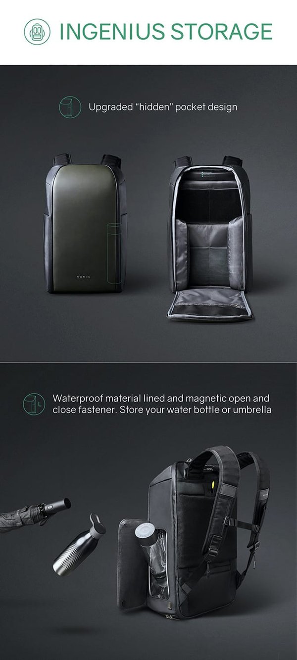 Рюкзак KORIN FlipPack 47х30х17 см - Рюкзак KORIN FlipPack 47х30х17 см, черный