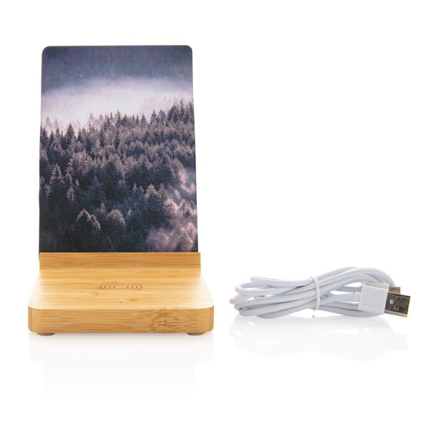 Док-станция для беспроводной зарядки с фоторамкой Bamboo, 5 Вт - Док-станция для беспроводной зарядки с фоторамкой Bamboo, 5 Вт