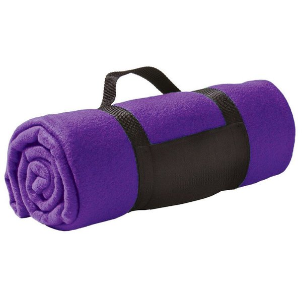Плед COLOR, 130х150 см, флис 200 гр/м2 - Плед "Color"; фиолетовый; 130х150 см; флис 200 гр/м2; шелкография, вышивка