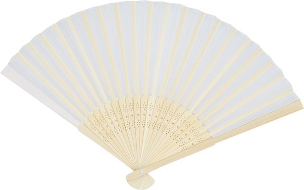Складной веер BAMBOO COOL, белый - Складной веер BAMBOO COOL, белый