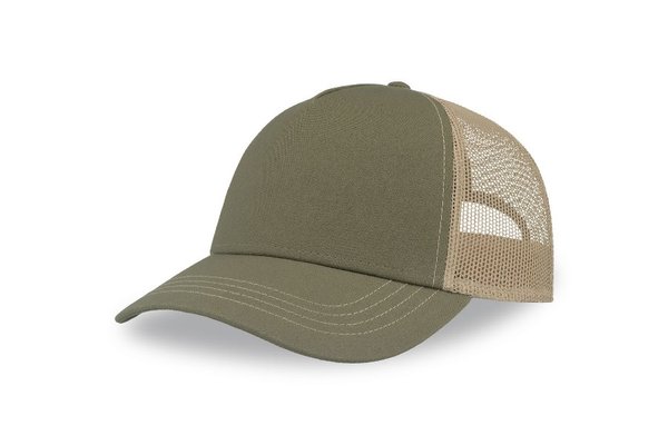 Бейсболка RAPPER CANVAS-S, 5 клиньев, пластиковая застёжка - Бейсболка "RAPPER CANVAS-S", 5 клиньев, оливковый/хаки, пластиковая.застёж, 100% полиэстер, 270 г/м2